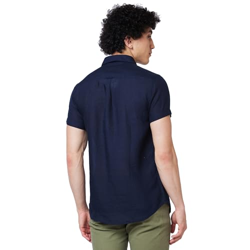 Image of Spykar Men's Regular Fit N /A Half Sleeve Solid Casual Shirts