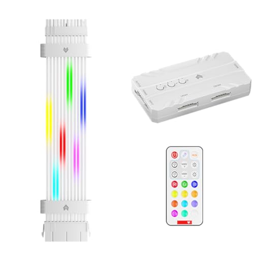 Jumundren 24 �s�� 5V ARGB �}�U�[�{�[�h�d���P�[�u�� RGB �d�������P�[�u�� RGB PSU �P�[�u�� �}�U�[�{�[�h �R�l�N�^�p �z���C�g