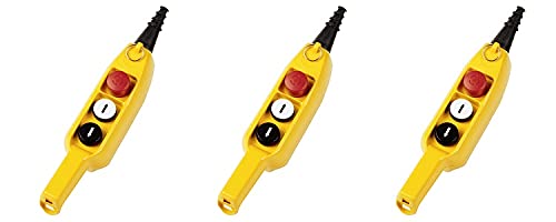 Automation Systems Interconnect P03.2 3 Button Ergonomic Grip Pendant Station, 2 Push Buttons, 1 Emergency Stop, 4No/1NC Contacts, UP-Down Arrows (3)