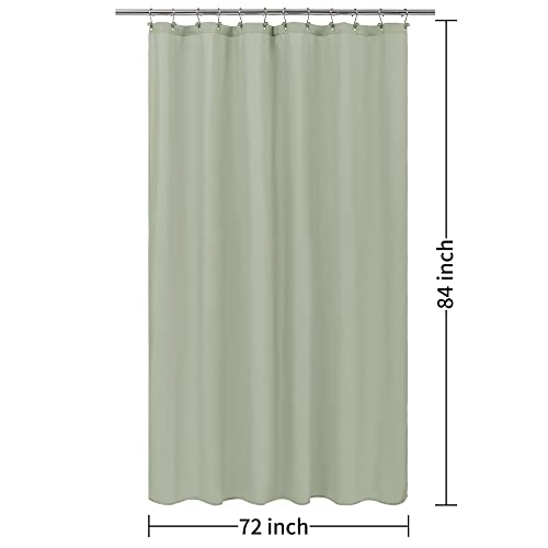 Image of ALYVIA SPRING Extra Long Waterproof Fabric Shower Curtain Liner Sage, 72x84 | 3 Magnets, Soft Cloth & Hotel Quality, Machine Washable, Light-Weight, Extra Long Size