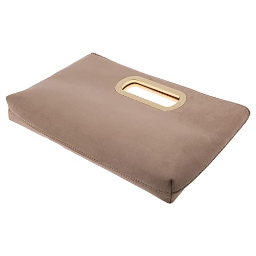 Image of Top Handle Faux Suede Clutch
