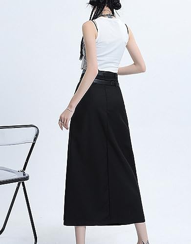 VIVICOLOR Womens Y2k Casual Maxi Skirt Ladies High Waist Pleated Long Y2k Skirt4
