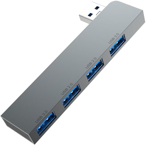 USB Hub, Fidioto 4-Port USB Hub(1 * 3.0 Hub, 3 * 2.0 Hub) USB Splitter for Laptop,Windows PC,Mac,Printer,Flash Drive,Mobile HDD, Notebook PC