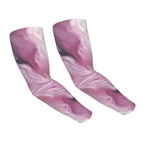 RLDOBOFE UV Sun Protection Arm Sleeves Pearl purple marble Compression Sleeves Cooling Arm Sleeves for Men Women Gardening Sleeves