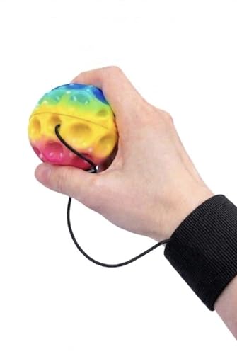 Bouncy Moon Ball with Elastic Wrist Strap Bounceback Returning Moon Ball Hyper Bouncy Balls, Extreme Bounce and Fun, Super High Bouncing Ball for Active Play and Outdoor Games