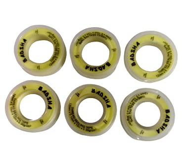 Beauty Tool Teflon Tape (Yellow) 12mm x 10 Meter for Pipe Fittings, Plumbing, Aquarium, Washing Machine, Water Tap to fix Water Leak (Pack of 6 PCS)
