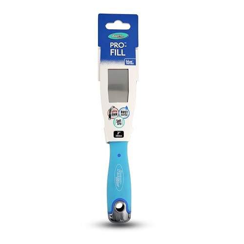 Axus Decor Pro-Fill (Blue Series) Stainless Steel Flexible Filling Knife Filler Knife - Putty Knife for Professional & DIY Projects - Anti Rust Blade and Rubberized Handle - 2 Inch/ 50mm