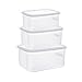 3 Pack Prostokątny pojemnik do przechowywania, plastikowy magazynowy pojemniki do przechowywania z pokrywkami, chłodziarki do układania lodówki Organizatorzy zamrażarki - Clear