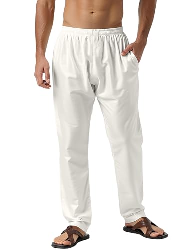 Image of Men's Cotton Silk Pajama with Pockets, Elastic Waist - Soft, Lightweight & Comfortable