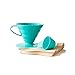 Hario V60 Teal Coffee Dripper Kit - Plastic V60 Size 02, 40 Unbleached Filter Papers & Measuring Scoop