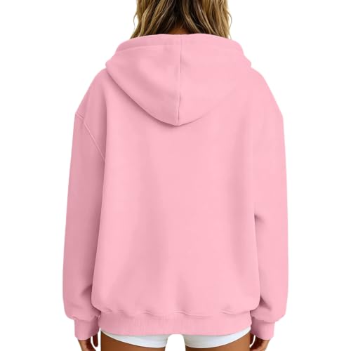 HswsEJ 1/4 Zip Pullover Women Comfort Oversized Fleece Hoodie - image 3