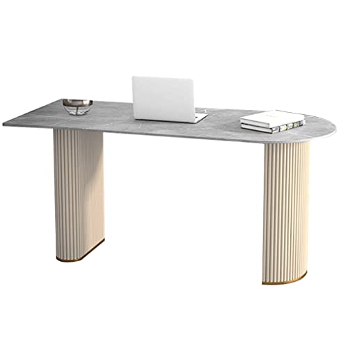 Bureau Simple et Léger, Bureau D'ordinateur en Ardoise, Bureau Simple pour Studio de Designer, Bureau D'étude à Domicile, Noir,Blanc. (Color : White, Size : 160 * 65 * 75CM)