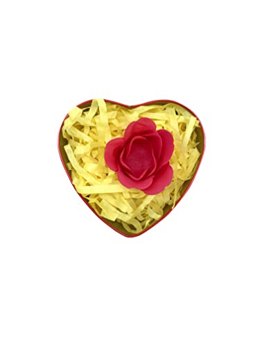 Image of Thin Shredded Paper Crinkle Paper Grass Strips Gift Tray Decoration, Gift Hamper Decorations, Gift Box fillers, Wedding Birthday & Valentines Day Gift (500 Grams, Yellow)