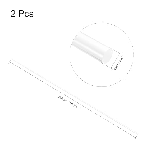 uxcell Acrylic Round Rod, Clear,1/32" Diameter 10-1/4" Length, Solid Plastic PMMA Bar Stick 2pcs image 5