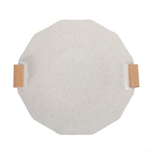 Honseadek Sartén para barbacoa de 13.7 pulgadas/15.75 pulgadas, antiadherente, de aluminio ligero, utensilios de cocina para cocinar al aire libre, placa Teppanyaki portátil (40 cm, blanco)
