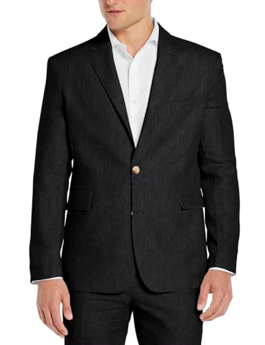 EMERAIDVLN Men's Linen Suits Beach Wedding Formal 2 Piece Suit Slim Fit Lightweight Two Button Blazer Jacket and Pants Set