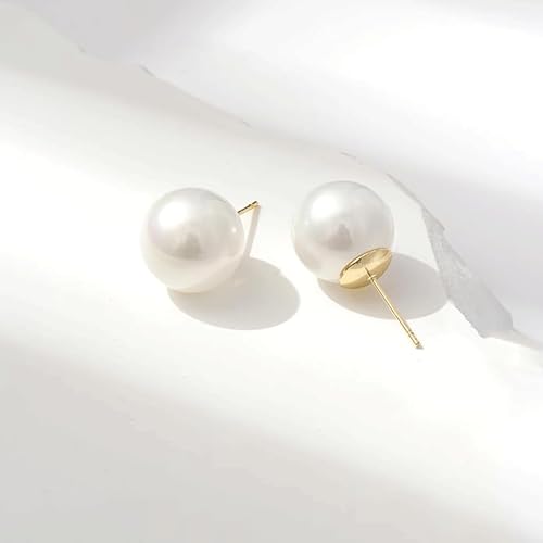 Big Pearl Earrings for Women - Oversized Classic Faux Large Earring Studs, Hypoallergenic for Ears3