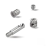 EVOTRADE Ferramenta Completa per Montaggio Mobili - Kit Completo di Giunzione e Assemblaggio con Barilotto Ø16, Grano M10, Bussola M8, Tirante L36mm - Kit 200 Pezzi Totali (50 per Componente)