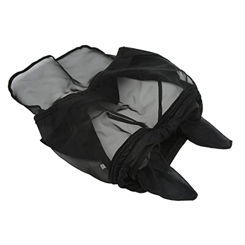 Capa de mosca para rosto de cavalo, malha transparente, justa, respirável, zíper, preto para prevenç