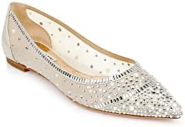 Badgley Mischka Women's Babette Ballet Flat, Ivory Satin, 6.5 | Image 6