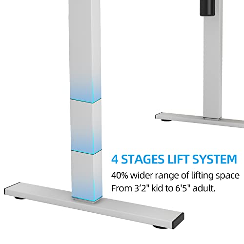 Soges Electric Standing Desk Height Adjustable Computer Desk Sit Stand Desk Home Office Desks White Standing Desk, 55 Inch Large Standing Desk, White #TOP7