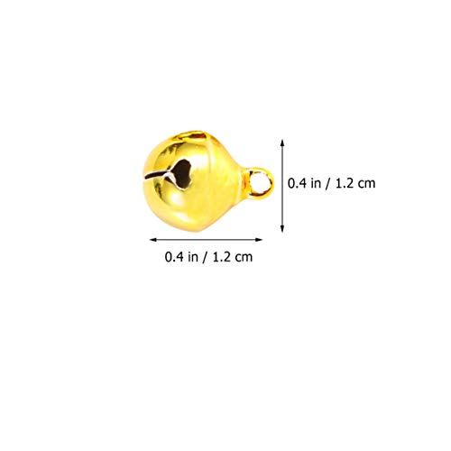 100 peças de mini sinos para artesanato, decorações de sinos dourados de 1,2 cm para Natal, férias,