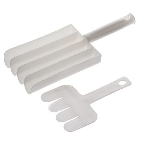 hobbyme Creative Kitchen Triple Meatball Maker, Meat Ball Scoop with Cutting Spade, Non-Stick, 3-Piece Set, White Plastic