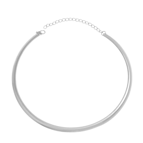ONBRIG Collar Necklace for Woman Trendy Silver Choker Necklaces for Woman Statement Open Round Collar Choker Necklace (Style 6)