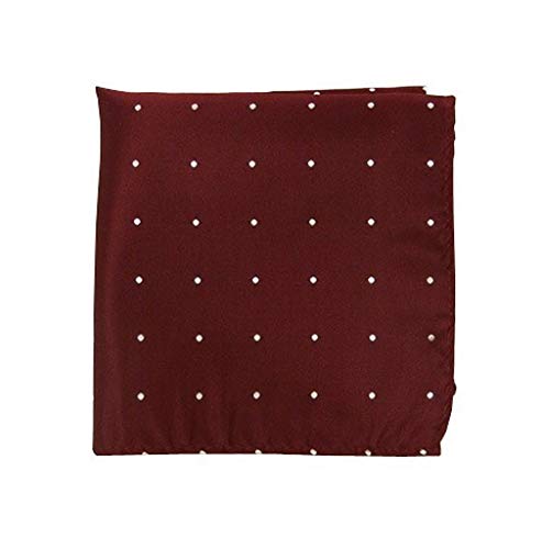 The Tie Bar 100% Woven Silk Burgundy Satin Dot Pocket Square