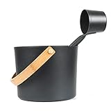 SUN-BING-MZ, EG-GYPCL, 1set Family Family Mango Largo Cucharada Habitación de Vapor Accesorios de baño portátil Regalo for Ducha Herramienta de Gran Capacidad Casa de Aluminio Cubeta de Sauna