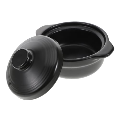 Mikinona Casseruola in Ceramica per Stufati Coperchio 1,26l Pentola di Ceramica Resistente al Calore per Cucina Casalinga e Ristoranti Doppi Manici per Brasare Zuppe e Porridge