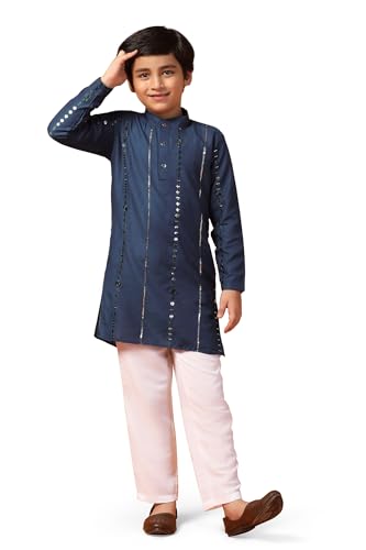 Image of Fashion Dream Boys Cotton Blend Geometric Kurta Payjama Set| Ethnic Set