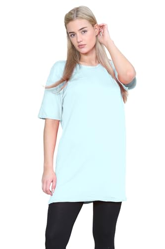 Robe T-Shirt Femme Manches Courtes - Tunique Courte Unie et Ample Coupe Oversize