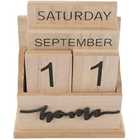VOANZO Calendario perpetuo de Madera Vintage con Cuenta