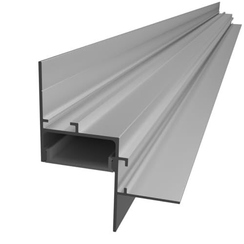 Profilo in Alluminio mod. Aura 2 metri per Cartongesso per Strisce LED (Grigio con Cover Opaca)