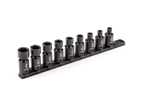 Image of TEKTON 3 /8 Inch Drive Universal Joint Impact Socket Set, 9-Piece | SID97100