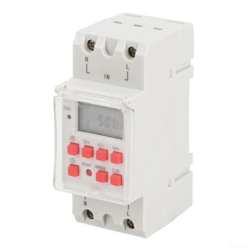 Interruptor temporizador AHC15A programable con 16 ciclos semanales de encendido/apagado para control automatizado de dispositivos y funciones de protección de circuitos