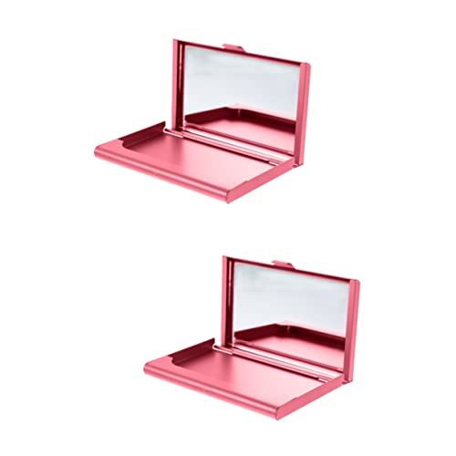VILLCASE 2pcs Card Holder for Women Metal Business Card Case Mirror Organizer Id Compact Lightweight Teacher Student Nurse