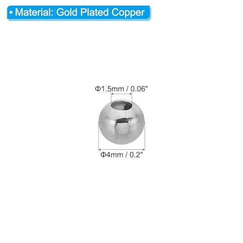 PATIKIL 4mm Gold Filled Spacer Beads for Jewelry Making 100 Pack Metal Round Beads Brass Beads for Bracelets Earring Necklace DIY Craft Silver Gray - Image 2