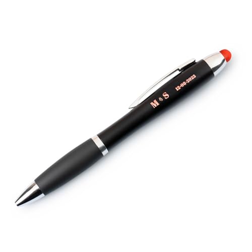 Wanapix | Bolígrafo Personalizado con Luz | Bolígrafo Luminoso con el Nombre, Texto o Logo que quieras | Tinta color Azul (Personalizado por 1 cara   Luz roja)