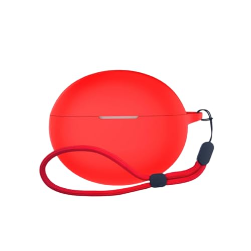 Image of WELCROS Soft Silicone Protective Case Cover for OnePlus Buds 4 (Lanyard Red)
