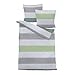 Produktbild Traumschlaf Biber Bettwäsche Streifen grün 1 Bettbezug 135 x 200 cm + 1 Kissenbezug 80 x 80 cm