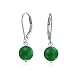 Bling Jewelry 925 Silver Leverback Dyed Aventurine Bead Dangle Earrings