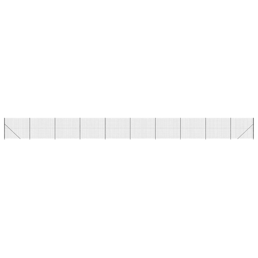 Wire Mesh Fence with Flange Anthracite 1.8x25 m Galvanised Steel PVC Coated Interlocking Barrier for Garden Security Animal Enclosure Outdoor Fence Panel