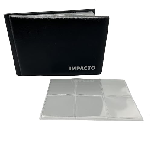 IMPACTO Collectibles – World Coin Album | 48 Slots Across 8 Durable Rigid Plastic Pages | Premium Synthetic Leather Cover with Embossed Logo – Black