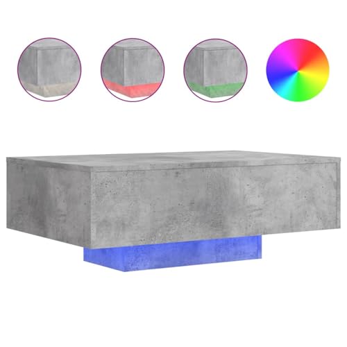 Table basse rétro gris béton avec LED : sublimez l'atmosphère de votre intérieur