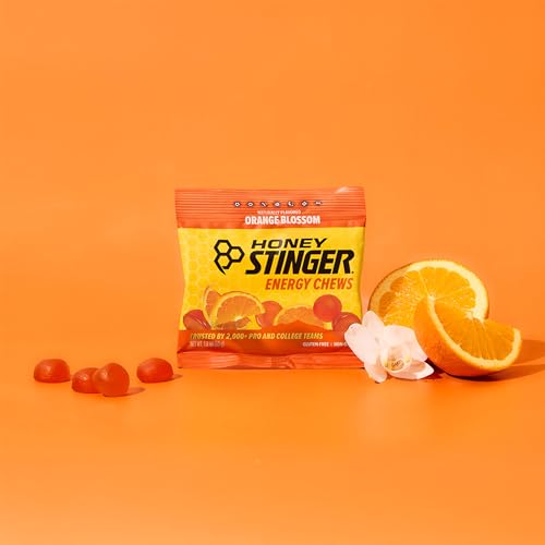 Image of Honey Stinger Organic Orange Blossom Energy Chew, Gluten Free & Caffeine Free, for Exercise, Running and Performance, Sports Nutrition for Home & Gym, Pre and Mid Workout, 21.6 Ounces (Pack of 12)