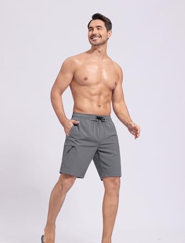 SILKWORLD Mens Swim Trunks Quick Dry Bathing Suit 9 Inch Swim Shorts with Mesh Lining and Zipper Cargo Pockets2