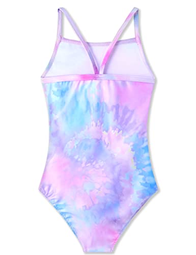 Image of TENVDA Girls One Piece Swimsuits Sport Halter Swimwear Beach Bathing Suit
