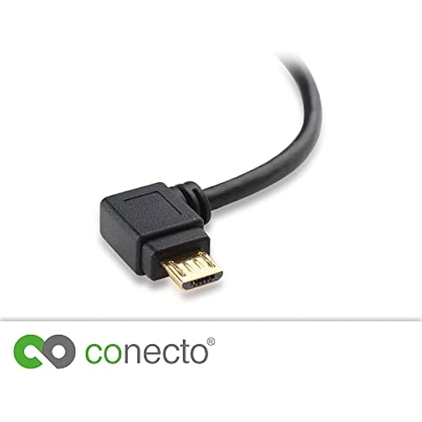 Кабель conecto OTG Micro USB к разъему USB-A позолоченный 90 10 см черный
